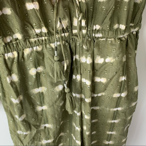 Style & Co Jumpsuit NWT Green Burnout Pockets Buttons Long Sleeve Small Petite - Picture 6 of 9